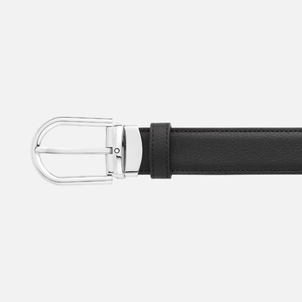 Montblanc Horseshoe Buckle Black 30 Mm Reversible Leather Belt sku 128757