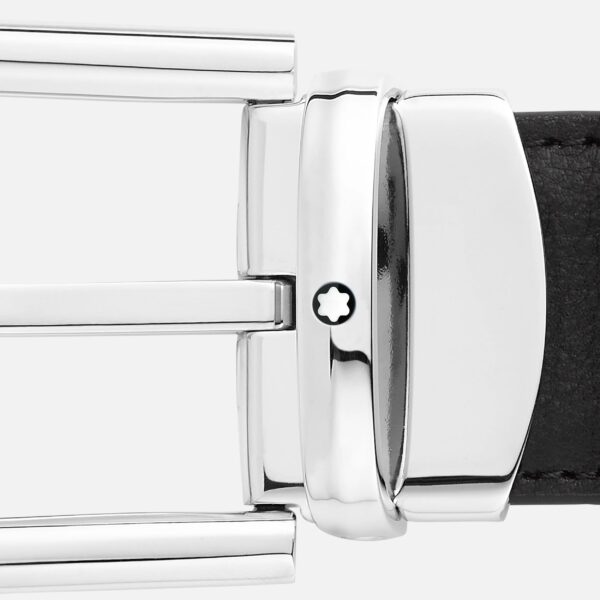 Montblanc Horseshoe Buckle Black 30 Mm Reversible Leather Belt sku 128757