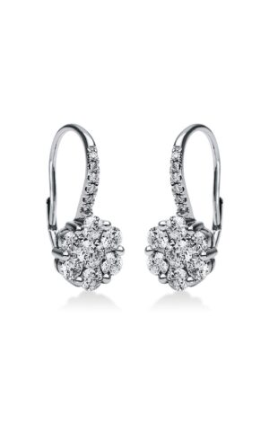 Earrings 18 Kt Wg, 26 Diamonds 2,08 Ct, G-Si