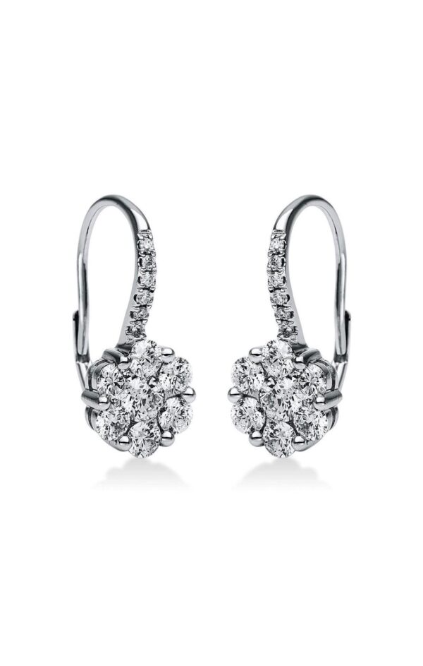 Earrings 18 Kt Wg, 26 Diamonds 2,08 Ct, G-Si