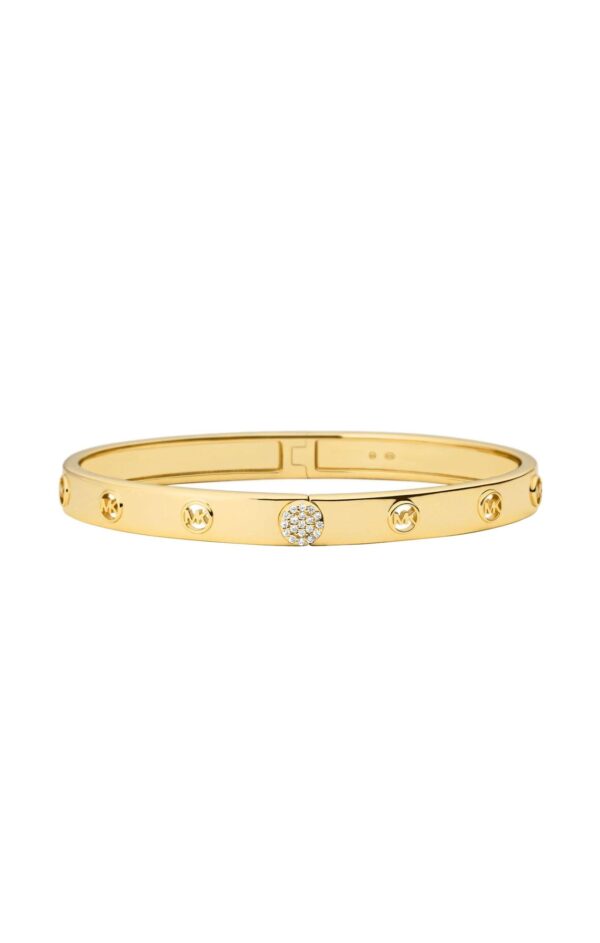 Michael Kors Gold-Plated Sterling Silver MK Logo Bangle Bracelet