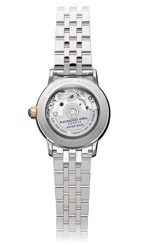 RAYMOND WEIL Maestro Ladies Automatic Mother-of-Pearl Diamond Two-tone Bracelet Watch, 31mm