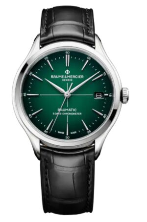 BAUME & MERCIER Clifton Automatic Green Dial Leather Strap
