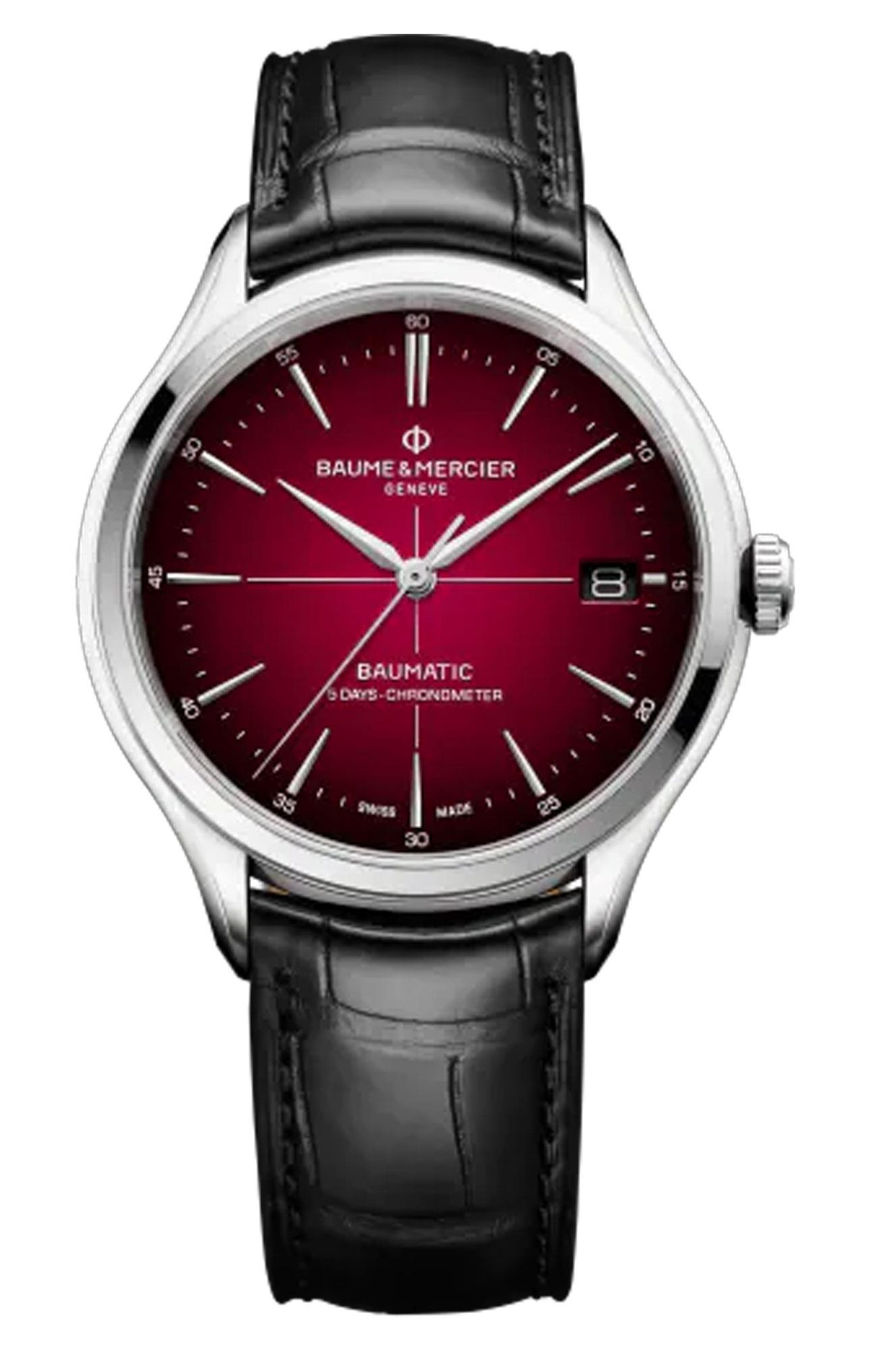 Baume Mercier Clifton Baumatic COSC Red Alligator Strap