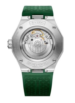 Baume & Mercier Men's Green Riviera Steel And Rubber Automatic Watch