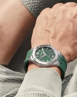 Baume & Mercier Men's Green Riviera Steel And Rubber Automatic Watch