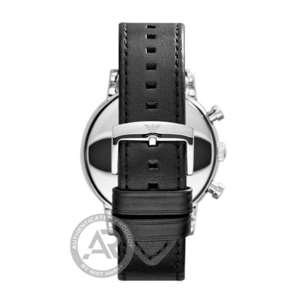 EMPORIO ARMANI LUIGI BLACK LEATHER STRAP