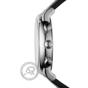 EMPORIO ARMANI LUIGI BLACK LEATHER STRAP