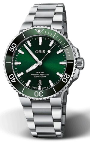 ORIS Aquis Date 5-Day Calibre 400 Automatic Divers Watch 41.5mm | Green