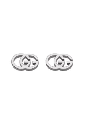 GUCCI GG Running stud earrings in 18kt white gold