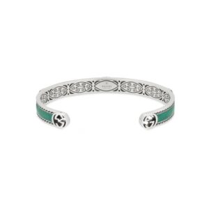 Gucci Sterling Silver Turquoise Enamel GG Bangle