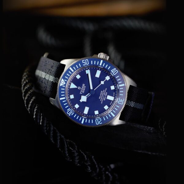 TUDOR PELAGOS FABRIC STRAP BLUE