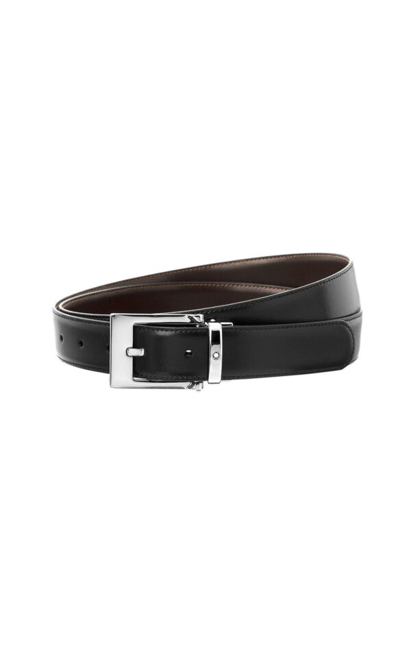 MONT BLANC Black/brown 30 mm reversible leather belt