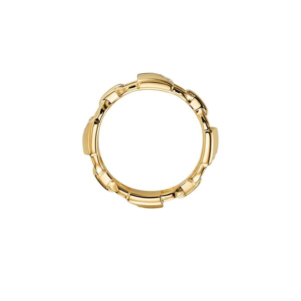 Michael Kors Mercer Link 14K Gold-Plated Pave Padlock Ladies` Ring