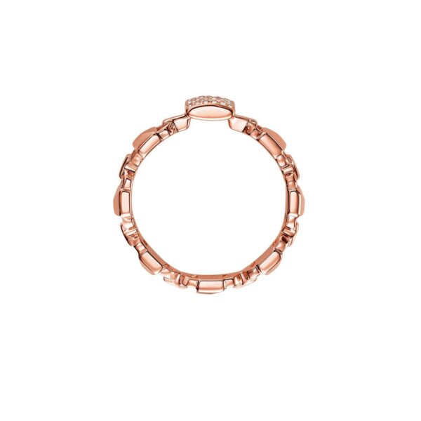 Michael Kors Mercer Link 14K Rose Gold-Plated Pave Padlock Ladies` Ring