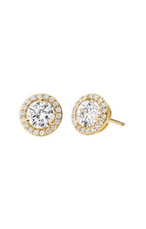 Michael Kors Premium 14Κ Gold-Plated Cz Halo Ladies` Earrings