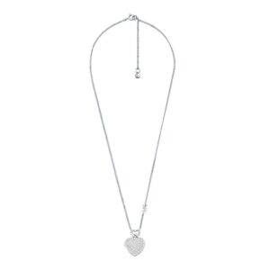Michael Kors Premium Sterling Silver Pave Heart Locket Ladies` Necklace