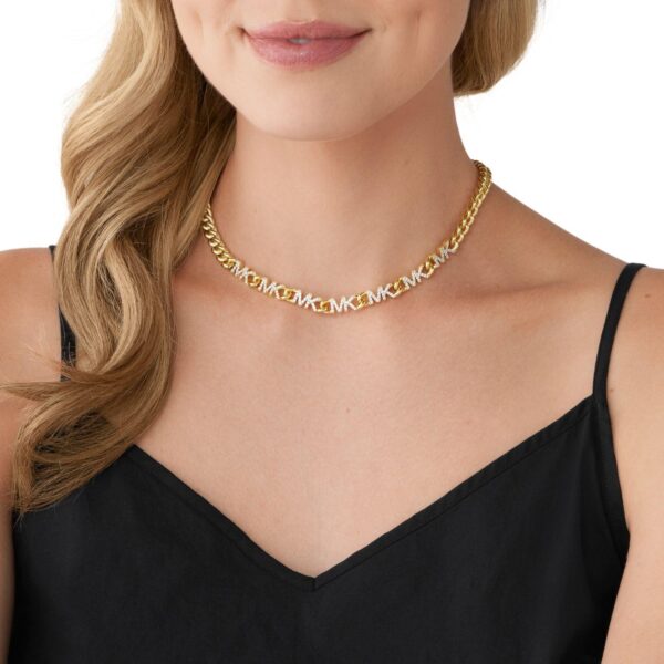 Michael Kors Premium 14K Gold-Plated Brass Logo Ladies` Necklace