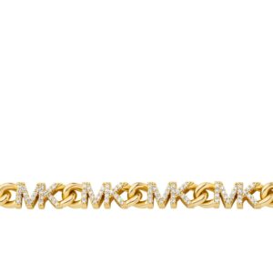 Michael Kors Premium 14K Gold-Plated Brass Logo Ladies` Necklace