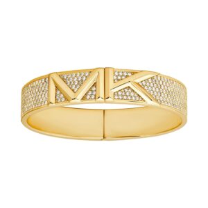 Michael Kors Premium Gold-Plated Faceted MK Pave Bracelet