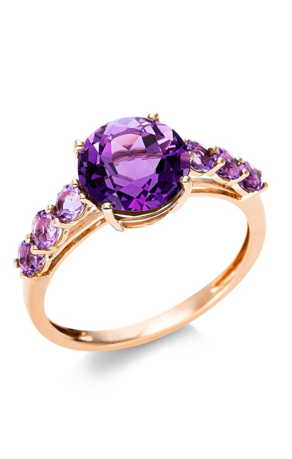 RING K18 RG 1LILAC AMETHYST 2.80CT 6 LILAC AMETHYST 0.60CT 1.90GR