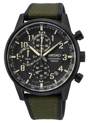 Seiko Conceptual Chronograph Green Synthetic Strap