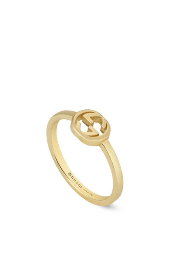 GUCCI 18K Yellow Gold Interlocking G Ring