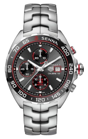 CHRG NWF14 AUTO MG ST CER DI GREY BR STEE AUTO CHRONO STEEL CASE CERAMIC BEZEL