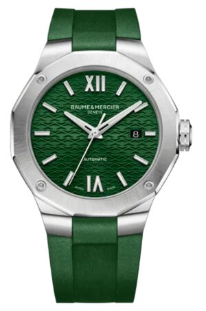 Baume & Mercier Men's Green Riviera Steel And Rubber Automatic Watch