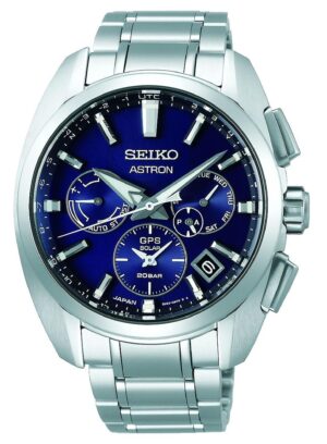 SEIKO ASTRON GPS SOLAR Chronograph Titanium 42.8mm Blue Dial Mens Watch