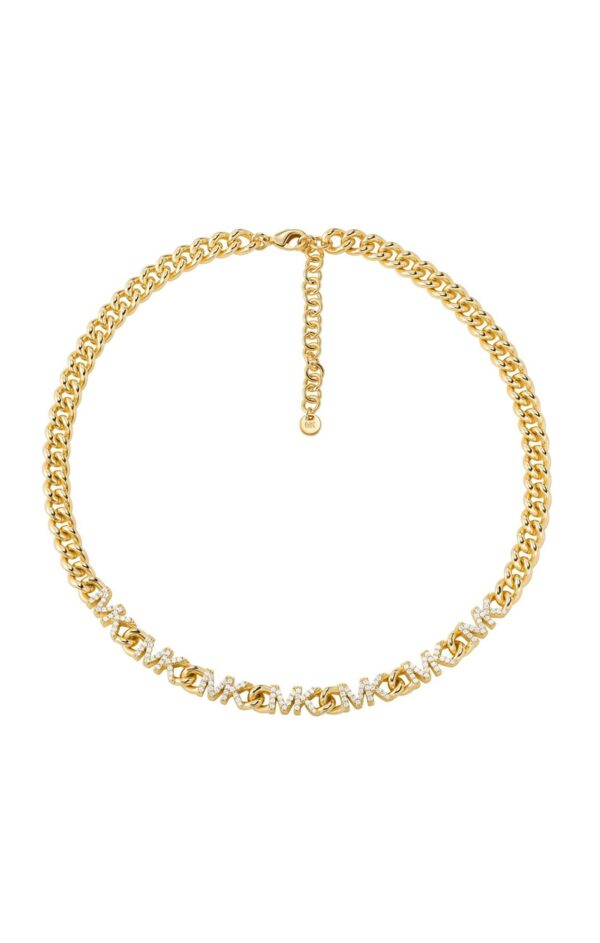 Michael Kors Premium 14K Gold-Plated Brass Logo Ladies` Necklace