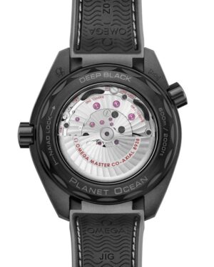 NewSeamasterPlanet Ocean 600M45.5 mm, black ceramic on rubber strap world timer