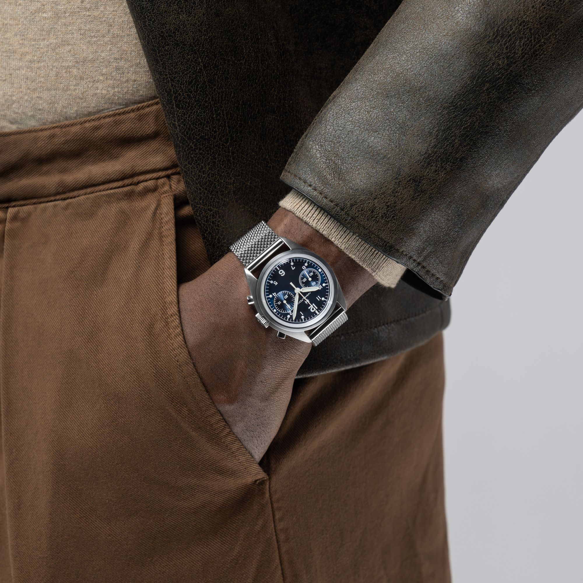 H76409140 - Hamilton Khaki Aviation Pilot Pioneer Mechanical Chrono HAMILTON H76409140