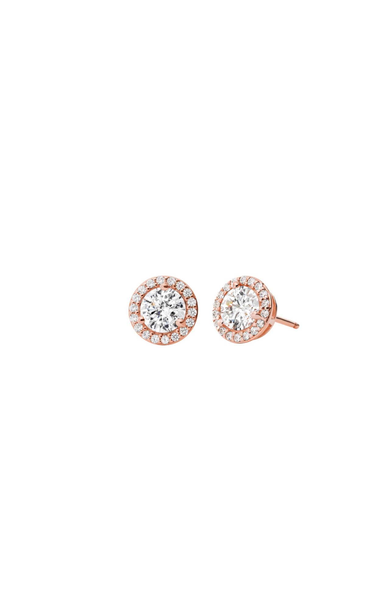MKC1035AN791 - Michael Kors Premium 14Κ Rose Gold Plated Cz Halo Earrings Michael Kors MKC1035AN791